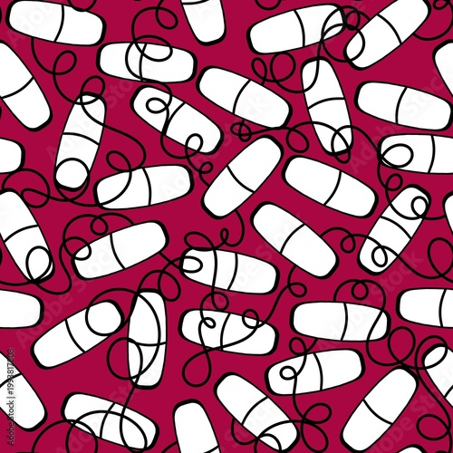 Medicine seamless pills pattern for wrapping paper and doctor clothes and packaging and medical accessories
