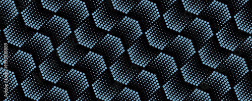 Seamless halftone hexagon shape dot pattern vector, Geometric Halftone Abstract pattern for Fabric and textile printing, sport jersey texture, wrapping paper, backdrops and packaging