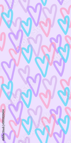 Valentine colorful hearts Seamless pattern Design, Web banner