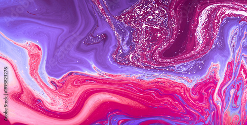 Fényképezés Bright Artistic Rendering of Abstract Fluid Colors