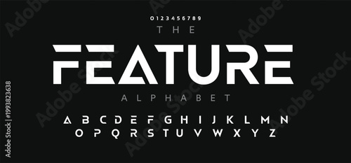 FEATURE Minimal modern logo alphabet fonts. Typography minimalist urban sana serif digital fashion future creative logos fonts. vector illustration