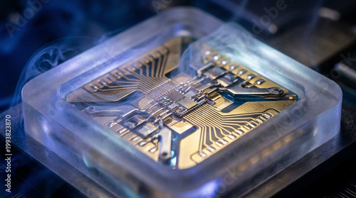 Quantum Computing Processor with Gold Circuits and Cold Vapor