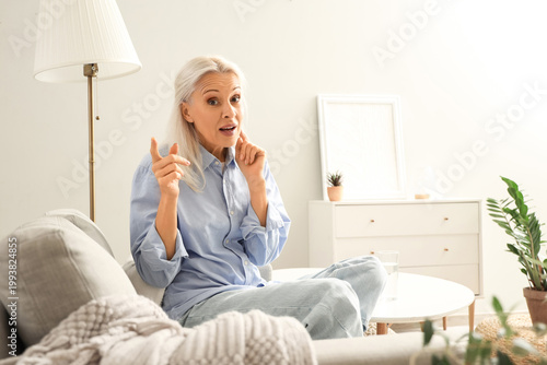 Mature woman video chatting...