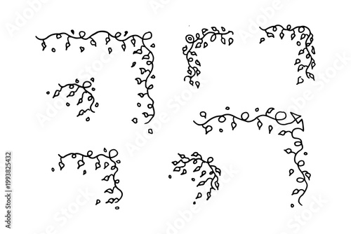 Handcrafted Botanical Line Art Frame2 vector eps