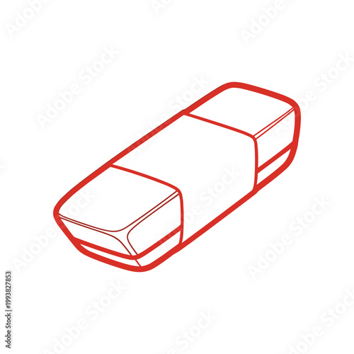 Eraser icon, drawing tool, simple graphic design element, sketch outline