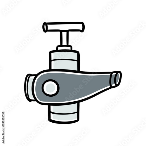 Simple illustration of a faucet or tap, isolated on white background