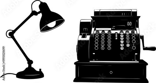 Minimalist silhouette of two birds on a hanging bird feeder with roof, flat design isolated on white background
