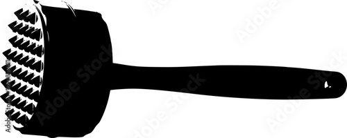 Black silhouette of a meat tenderizer mallet isolated on white background
