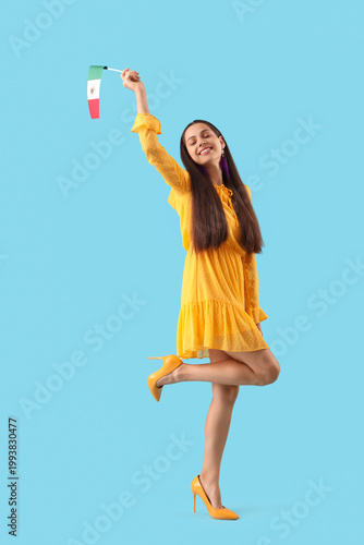 Young woman with Mexican fl...