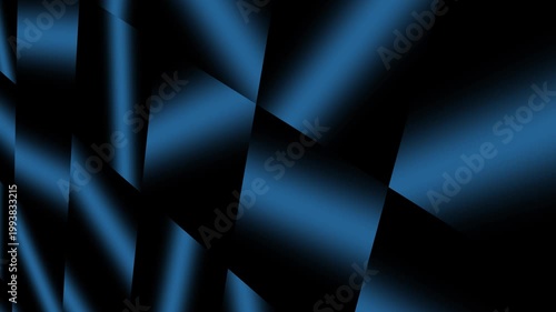 Abstract graphic background with 3D black and blue color gradient motion, seamless loop