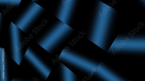 Abstract graphic background with 3D black and blue color gradient motion, seamless loop
