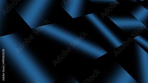 Abstract graphic background with 3D black and blue color gradient motion, seamless loop