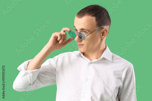 Young man in sunglasses on ...