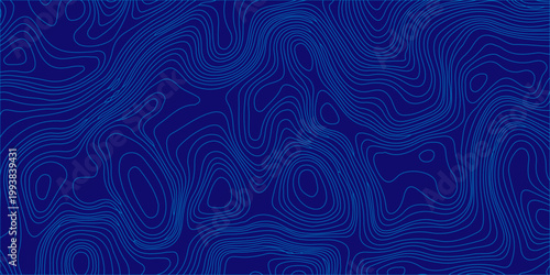 Blue abstract topographic map contour lines background. Vector wavy geographic terrain pattern for tech and design. high-quality abstract background featuring bright blue topographic contour lines