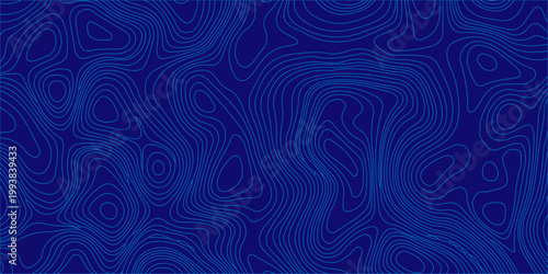 Blue abstract topographic map contour lines background. Vector wavy geographic terrain pattern for tech and design. high-quality abstract background featuring bright blue topographic contour lines