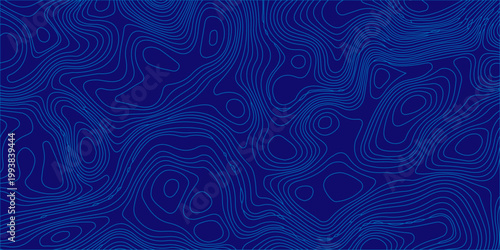 Blue abstract topographic map contour lines background. Vector wavy geographic terrain pattern for tech and design. high-quality abstract background featuring bright blue topographic contour lines