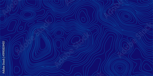 Blue abstract topographic map contour lines background. Vector wavy geographic terrain pattern for tech and design. high-quality abstract background featuring bright blue topographic contour lines
