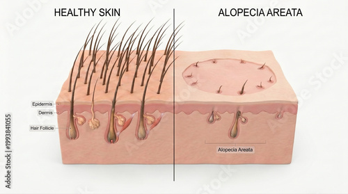 Alopecia Areata Hair Loss Mechanism and Follicle Damage