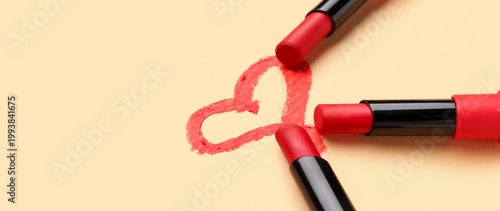 Red lipsticks and drawn hea...