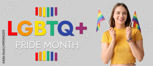 Happy young woman with LGBT...