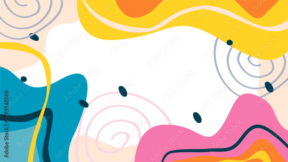 Naklejka premium Abstract colorful organic shapes and lines background.