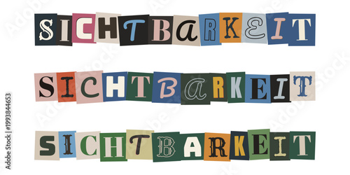 Sichtbarkeit Wort in Erpresserbrief Optik, Diversitaet und Inklusion am Arbeitsplatz