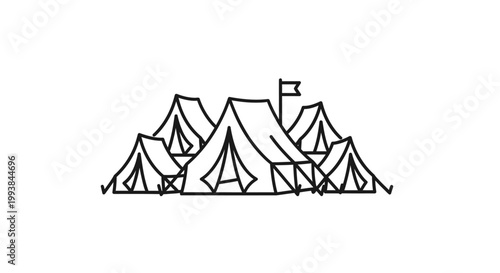 A group of camping tents outdoors.