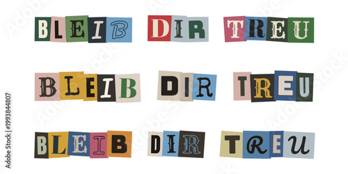 Bleib dir treu Collage Schriftzug für Authentizität, Selbstakzeptanz und Neurodivergenz Motivation