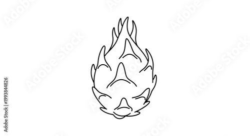 Simple Line Drawing of a Flame.