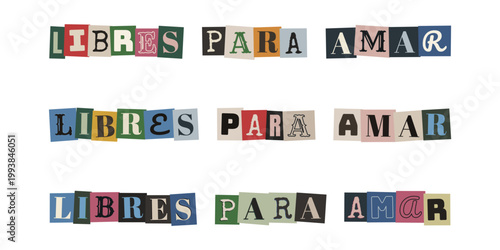 Frase libres para amar en estilo de nota de rescate para orgullo lgbtq