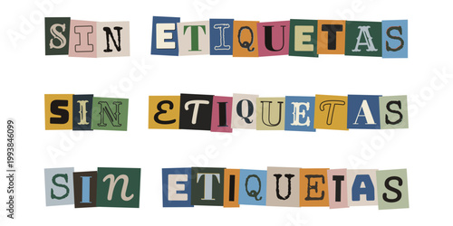 Texto sin etiquetas estilo collage para diversidad inclusion y libertad de identidad