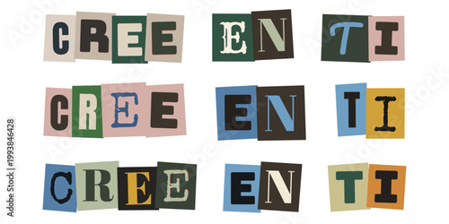 Frase motivacional cree en ti estilo collage para apoyo de salud mental y neurodiversidad