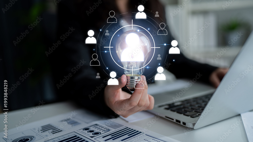 Obraz premium Customer targeting helps identify audience. improves strategy target, customer targeting supports segmentation, enhances campaign target, and customer targeting increases impact. Latch