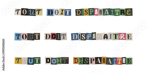 Lettre de rançon anonyme tout doit disparaître style collage pour podcast de crime ou mystère