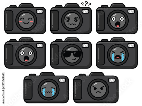 Digital Cameras with Various Emoticons.