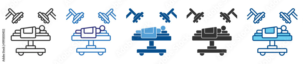 Obraz premium Surgical operation icon set in multiple style