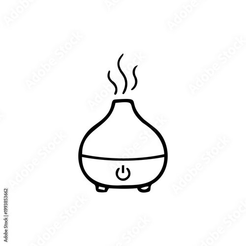 Modern electric oil diffuser vector icon for aromatherapy air purification home wellness and scent therapy relaxation