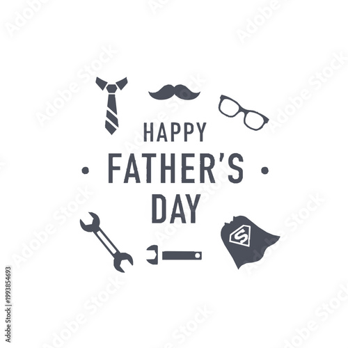 Father's day graphic design with classic elements of Fatherhood