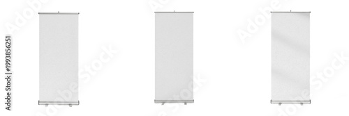 Bild auf Leinwand Set of Blank White Roll-up Presentation Banner PNG