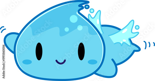 水、水滴、水の精、妖精、キャラクター、かわいい