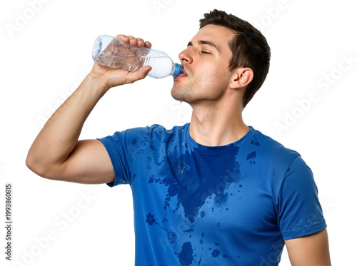 Drinking water, fitness and gym with a black man athlete taking a break from his exercise or workout routine. Training, health and wellness with a sporty male having a drink for hydration or recovery