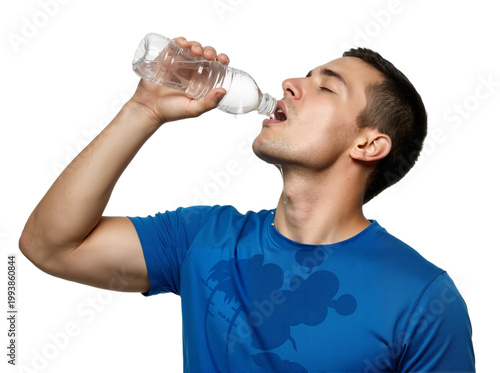 Drinking water, fitness and gym with a black man athlete taking a break from his exercise or workout routine. Training, health and wellness with a sporty male having a drink for hydration or recovery