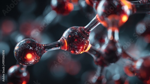 molecule or atom, Abstract structure for Science or medical background, 3d illustration, science, atom, abstract, chemistry, structure, blue, chemical, background