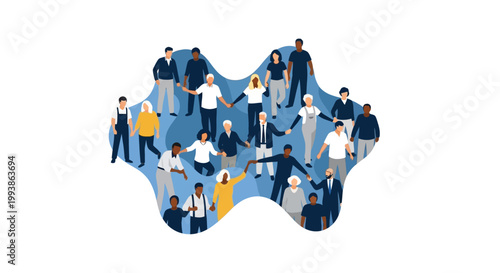 Celebrating International Workers’ Day, a diverse group of people stands together in unity against a clean white background, symbolizing solidarity and labor force representation