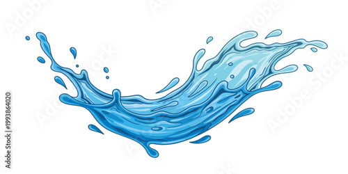 Splash of clear blue water.