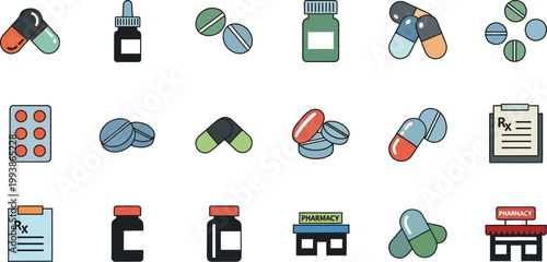 Pills and medical supplies represent the essential tools of a pharmacy.