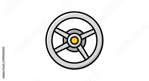 Illustration of a steering wheel for a car on a white background