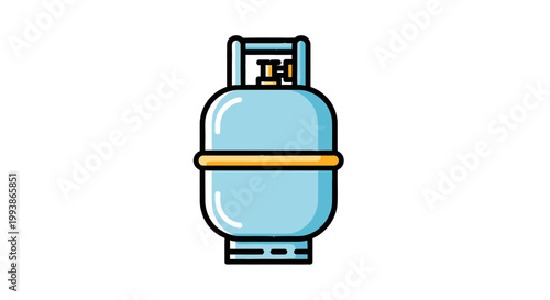 Gas cylinder illustration, domestic cooking fuel tank icon