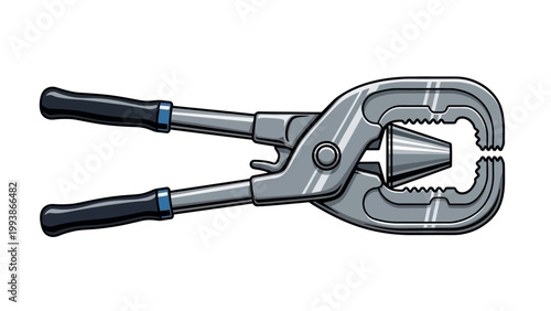 Illustration of a metal flaring tool for pipe expansion on white background.