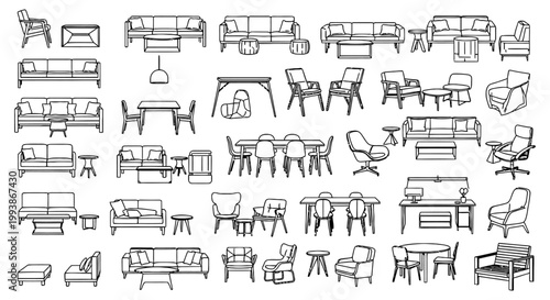 furniture symbols and interior design elements for architectural plan floor layout ideal for home renovation projects and modern design